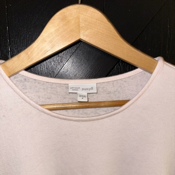 J. Jill Pure Jill Soft-Touch 100% Cotton Light Pink Buttery Soft Tunic Top Sz M - Picture 2 of 6